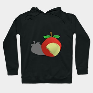 Illustration of an apple that has been bitten Hoodie